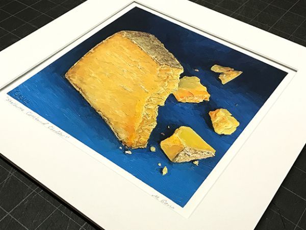 Image 2 of archival matted print of Shelburne Cheddar, original artwork by Mike Geno