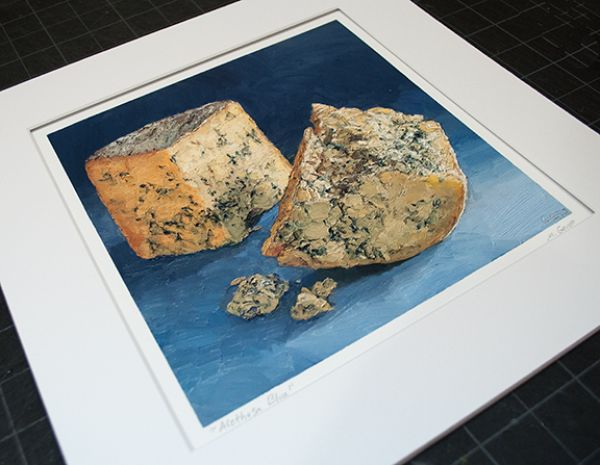 Image 2 of matted print of Arethusa Blue, original artwork by Mike Geno