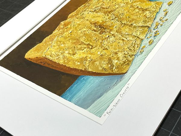 Image 2 of matted print of Parmigiano Cravero, original artwork by Mike Geno