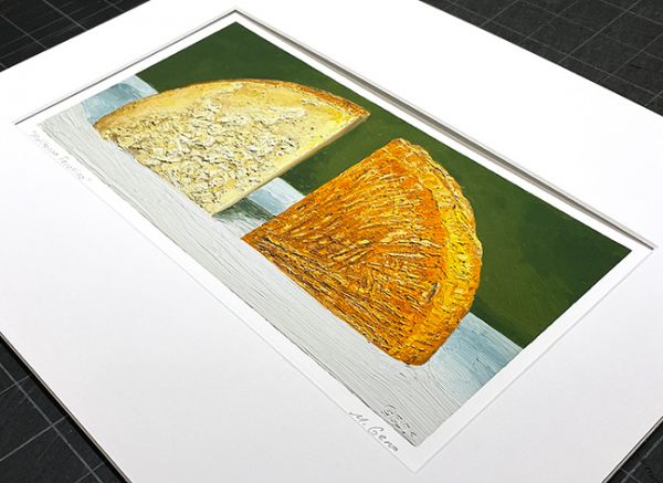 Image 2 of matted print of Moliterno Pecorino, original artwork by Mike Geno