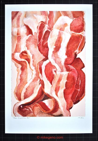 archival print of Bacon Composition 3, original artwork by Mike Geno
