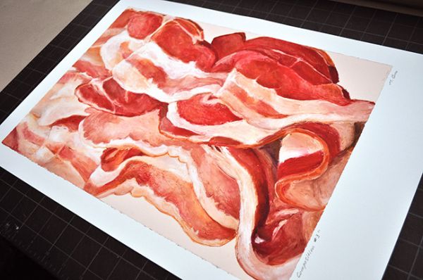 Image 2 of archival print of Bacon Composition 3, original artwork by Mike Geno