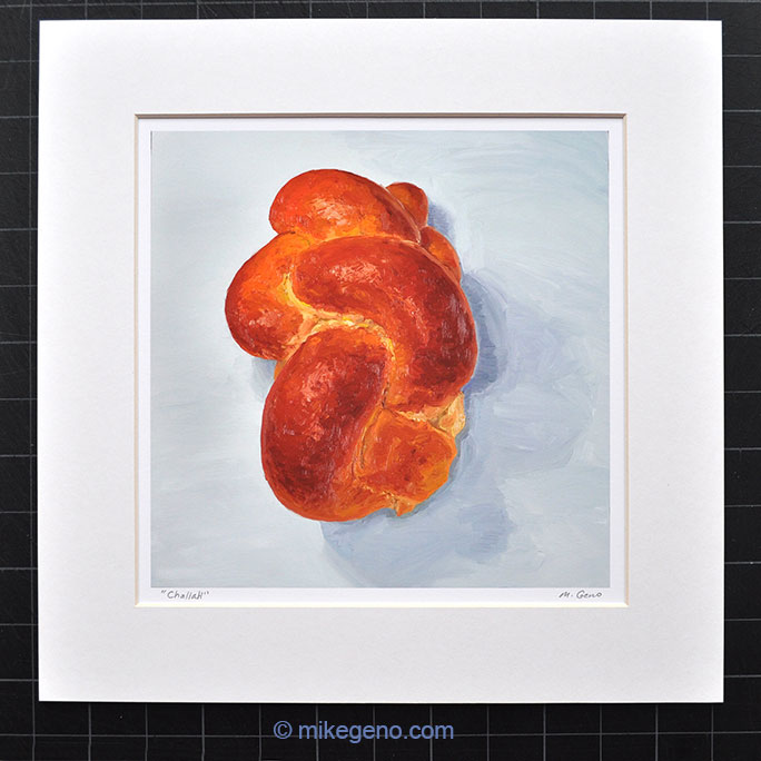 matted print of Challah, original artwork by Mike Geno