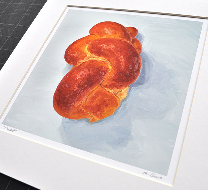 Image 2 of matted print of Challah, original artwork by Mike Geno