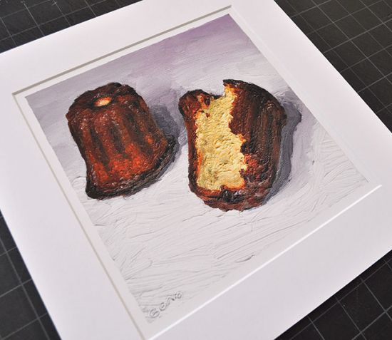 Image 2 of matted print of Cannele, original artwork by Mike Geno
