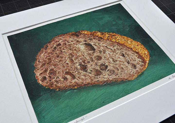 Image 2 of matted print of Sesame Rye Sourdough, original artwork by Mike Geno