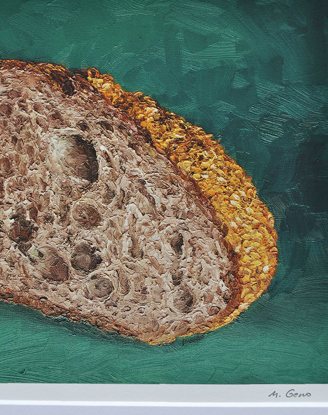 Image 3 of matted print of Sesame Rye Sourdough, original artwork by Mike Geno