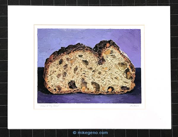 Print of Hazelnut Fig Bread, original artwork by Mike Geno