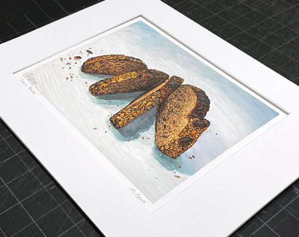 Image 2 of matted print of Seedy Grains, original artwork by Mike Geno