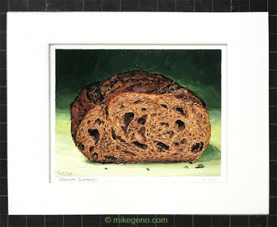 matted print of Chocolate Sourdough, original artwork by Mike Geno