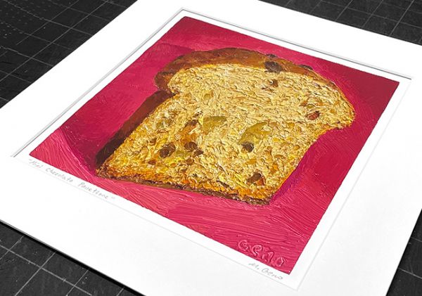 Image 2 of matted print of Mini Chocolate Panettone, original artwork by Mike Geno