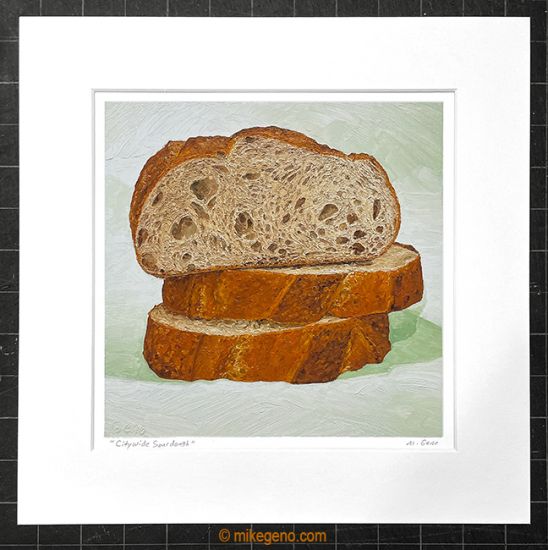 matted print of Citywide Sourdough, original artwork by Mike Geno