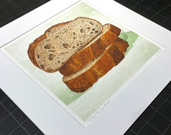 Image 2 of matted print of Citywide Sourdough, original artwork by Mike Geno