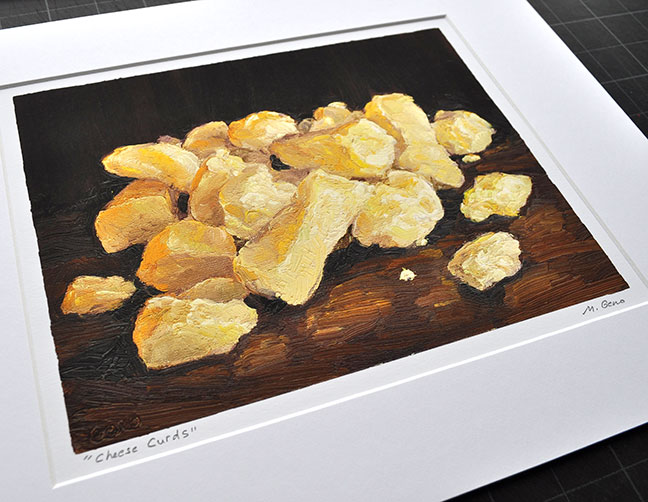 Image 2 of matted print of Cheese Curds, original artwork by Mike Geno