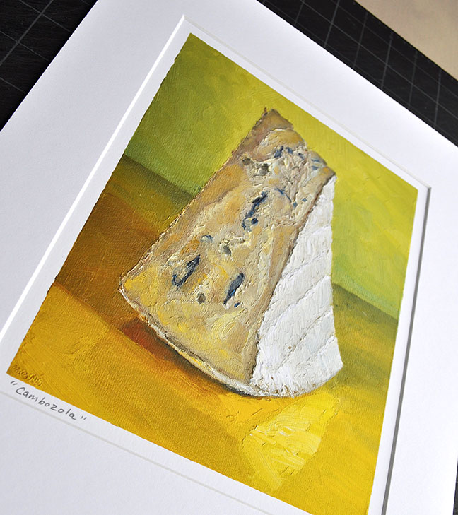 Image 2 of matted print of Cambozola, original artwork by Mike Geno