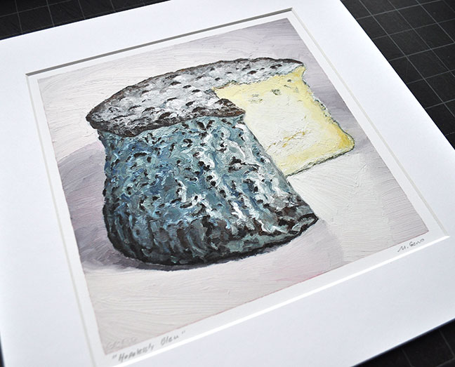 Image 2 of matted print of Hopelessly Bleu, original artwork by Mike Geno