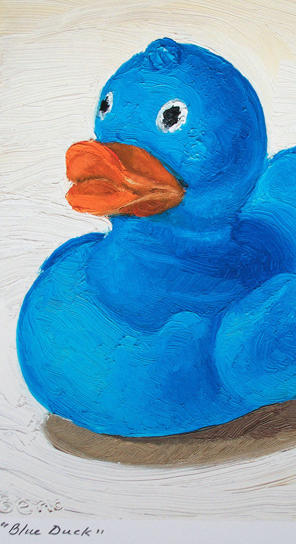 Image 3 of Blue Duck print, original artwork by Mike Geno