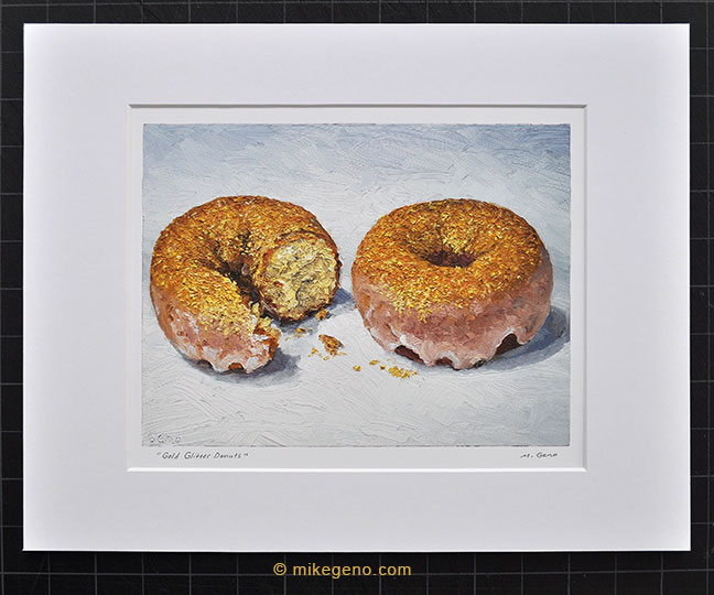 Gold Glitter Donuts, original artwork by Mike Geno