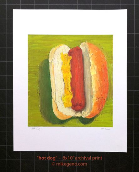 Print of Hot Dog, original artwork by Mike Geno