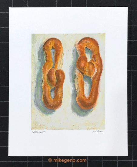 print of Pretzels (pair), original artwork by Mike Geno