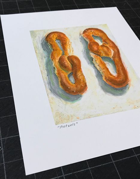 Image 2 of print of Pretzels (pair), original artwork by Mike Geno