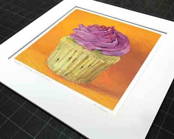 Image 2 of Print of Raspberry Choc Chip Cupcake, original artwork by Mike Geno