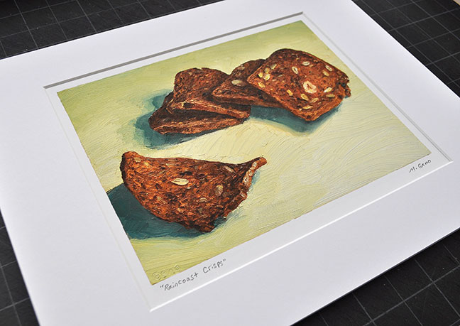 Image 2 of matted print of Raincoast Crisps, original artwork by Mike Geno