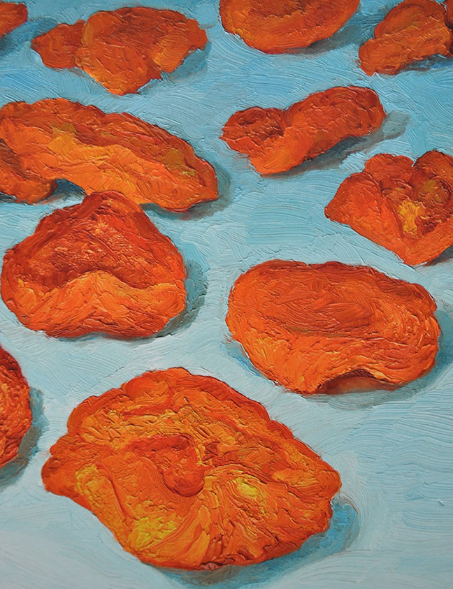 Image 3 of matted print of Dried California Apricots, original artwork by Mike Geno