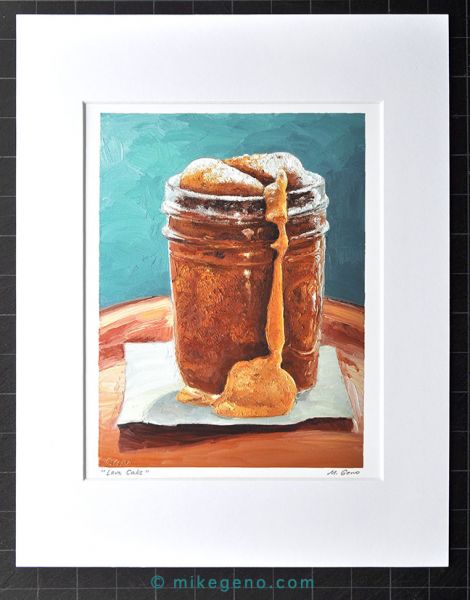 matted print of Lava Cake, original artwork by Mike Geno