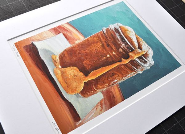 Image 2 of matted print of Lava Cake, original artwork by Mike Geno