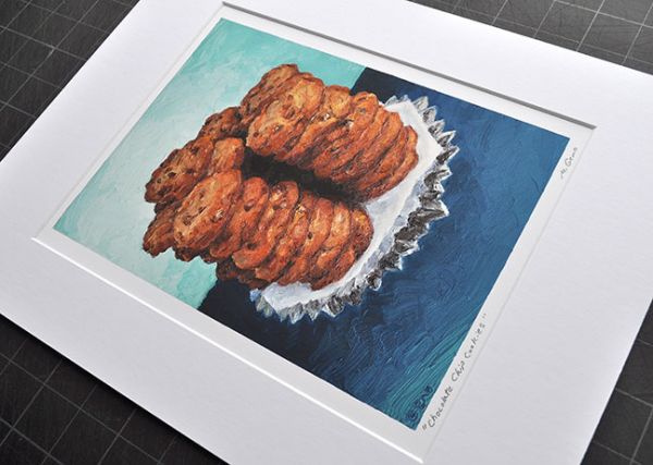 Image 2 of matted print of Chocolate Chip Cookies, original artwork by Mike Geno
