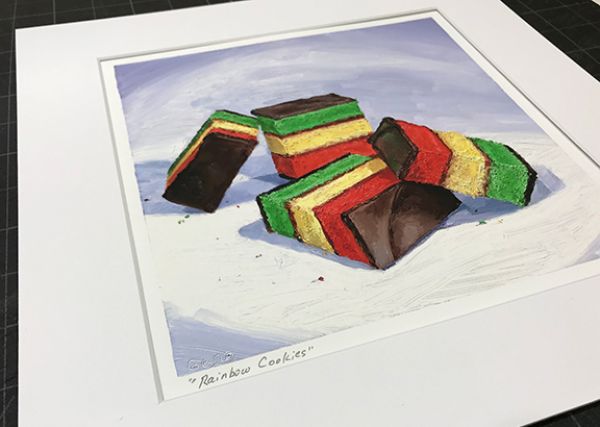 Image 2 of Matted Print of Rainbow Cookies, original artwork by Mike Geno