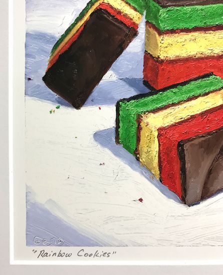 Image 3 of Matted Print of Rainbow Cookies, original artwork by Mike Geno