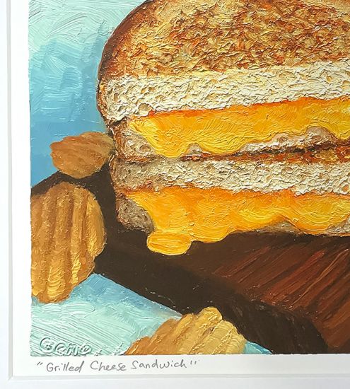 Image 3 of matted print of Griled Cheese Sandwich, original artwork by Mike Geno