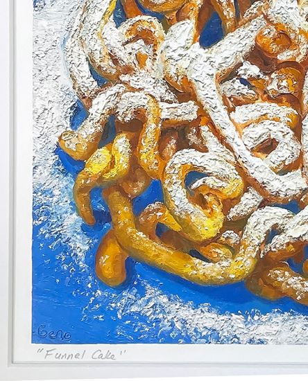 Image 3 of matted print of Funnel Cake, original artwork by Mike Geno