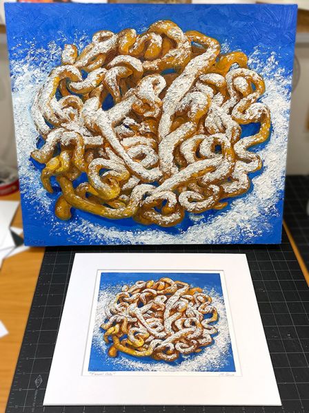 Image 4 of matted print of Funnel Cake, original artwork by Mike Geno