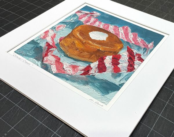 Image 2 of matted print of Caramel Print, original artwork by Mike Geno