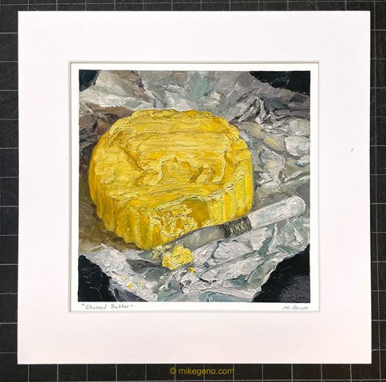 matted print of Churned Butter, original artwork by Mike Geno