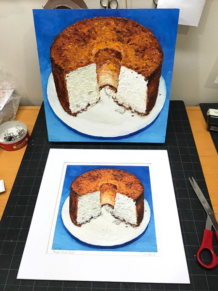 Image 4 of matted print of Angel Food Cake, original artwork by Mike Geno