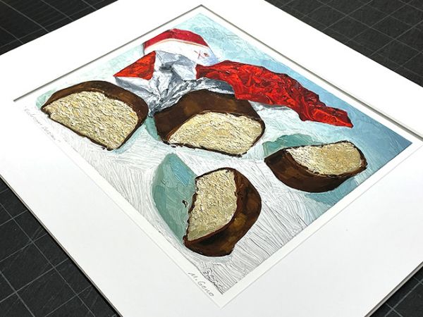 Image 2 of matted print of Niederegger Marzipan, original artwork by Mike Geno