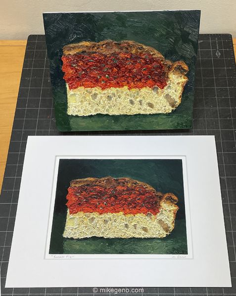 Image 4 of matted print of Tomato Pie, original artwork by Mike Geno