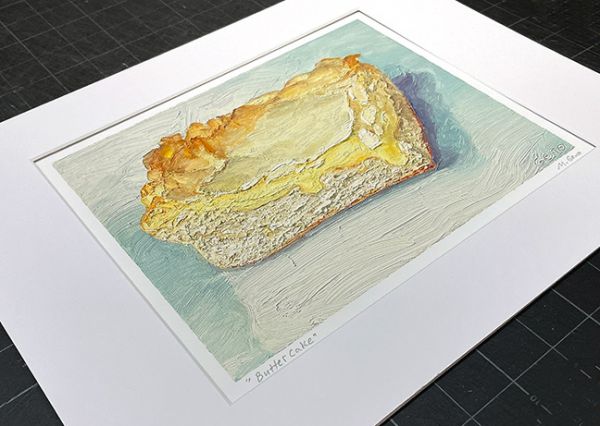 Image 2 of matted print of Butter Cake, original artwork by Mike Geno