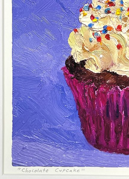 Image 3 of matted print of Chocolate Cupcake, original artwork by Mike Geno
