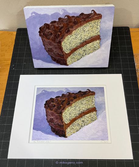 Image 4 of matted print of The Poppyseed Cake, original artwork by Mike Geno