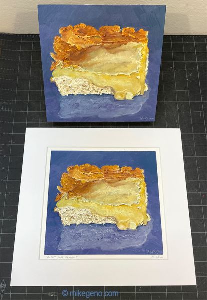 Image 4 of matted print of Butter Cake Square, original artwork by Mike Geno