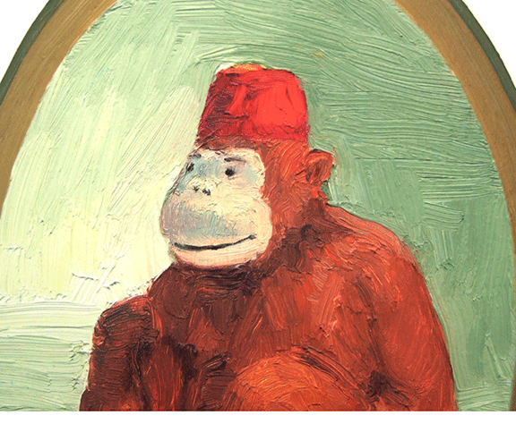 Image 2 of Fez Monkey print, original artwork by Mike Geno