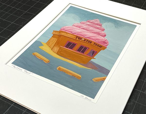 Image 2 of Twistee Treat matted print, original artwork by Mike Geno