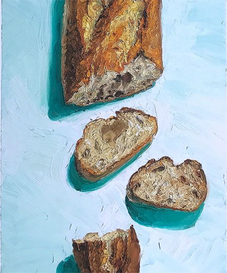 Image 2 of poster sized print of Sliced Baguette, original artwork by Mike Geno